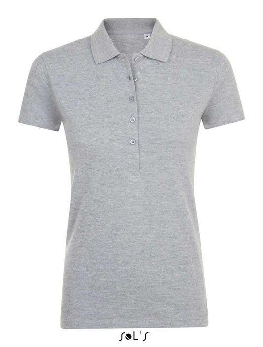 SOL'S PHOENIX WOMEN - COTTON-ELASTANE POLO SHIRT - Grey Melange - colorimageurl
