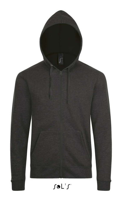SOL'S STONE - UNISEX ZIP HOODIE - Charcoal Melange - Main