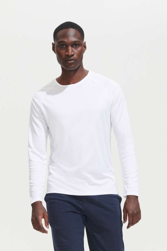 SOL'S SPORTY LSL MEN - LONG SLEEVE SPORTS T-SHIRT - White - modelimageurl