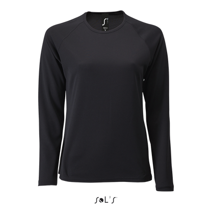 SOL'S SPORTY LSL WOMEN - LONG SLEEVE SPORTS T-SHIRT - Black - colorimageurl