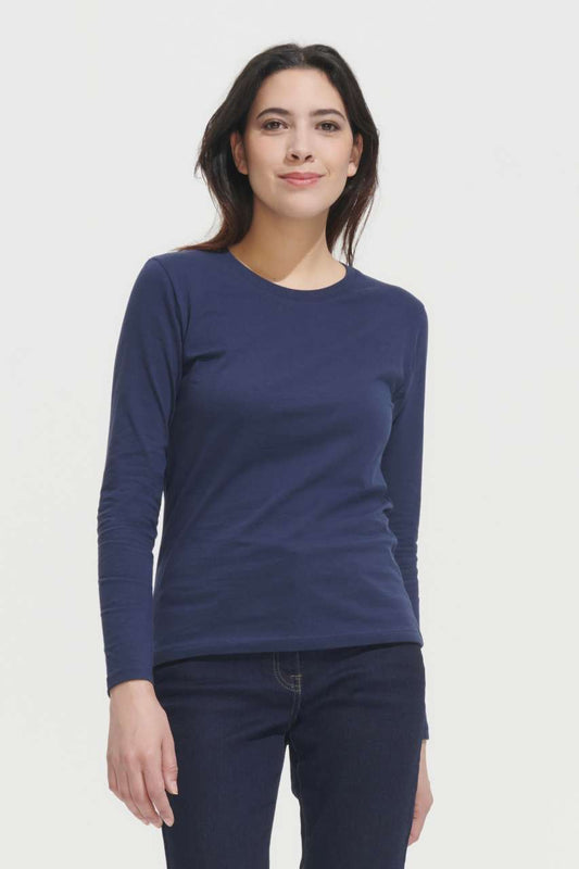 SOL'S  IMPERIAL  LSL WOMEN - LONG-SLEEVE T-SHIRT - French Navy - modelimageurl