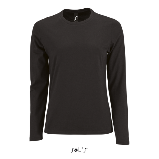 SOL'S  IMPERIAL  LSL WOMEN - LONG-SLEEVE T-SHIRT - Deep Black - colorimageurl