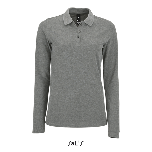 SOL'S PERFECT LSL WOMEN - LONG-SLEEVE PIQUÉ POLO SHIRT - Grey Melange - colorimageurl