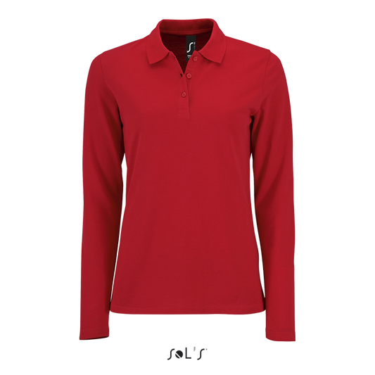 SOL'S PERFECT LSL WOMEN - LONG-SLEEVE PIQUÉ POLO SHIRT - Red - colorimageurl