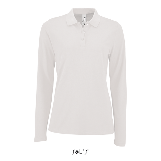 SOL'S PERFECT LSL WOMEN - LONG-SLEEVE PIQUÉ POLO SHIRT - White - colorimageurl