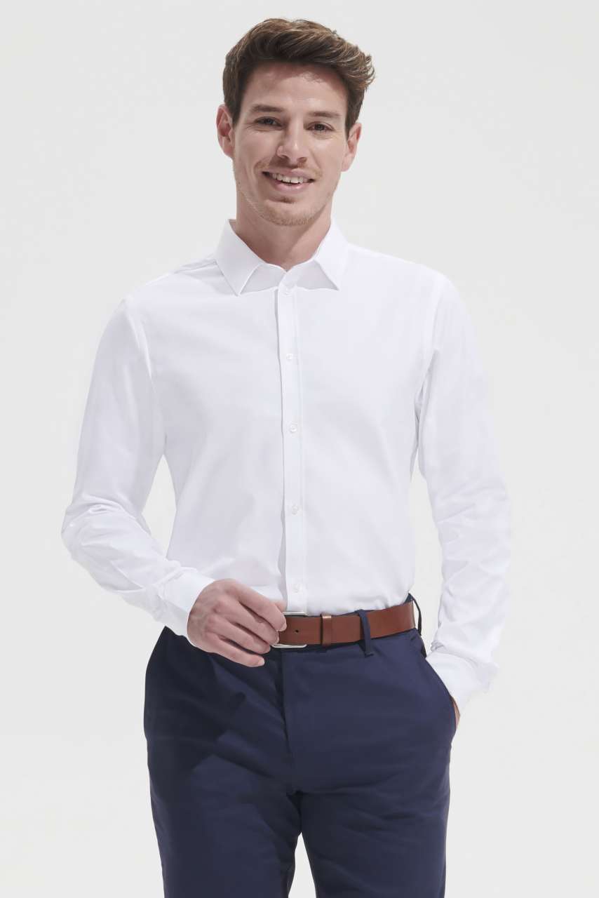 SOL'S BRODY MEN - HERRINGBONE SHIRT - Sky Blue - modelimageurl