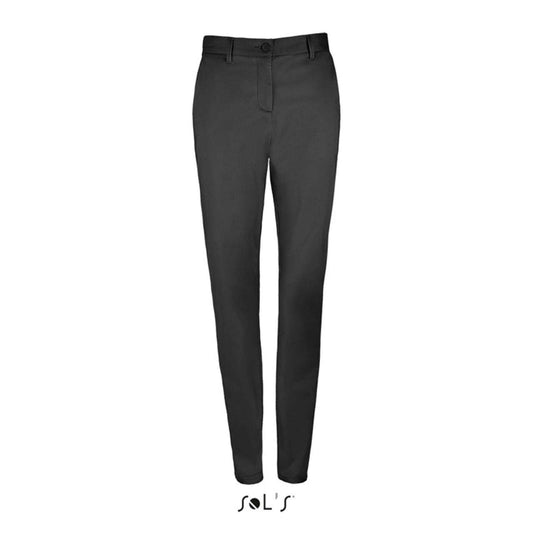 SOL'S JARED WOMEN - SATIN STRETCH TROUSERS - Black - colorimageurl