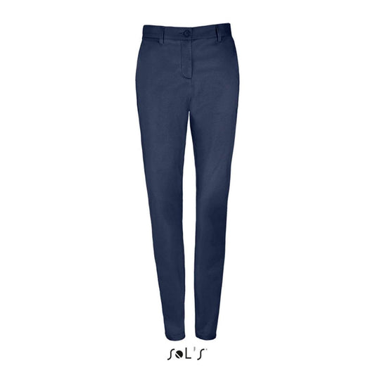 SOL'S JARED WOMEN - SATIN STRETCH TROUSERS - French Navy - colorimageurl