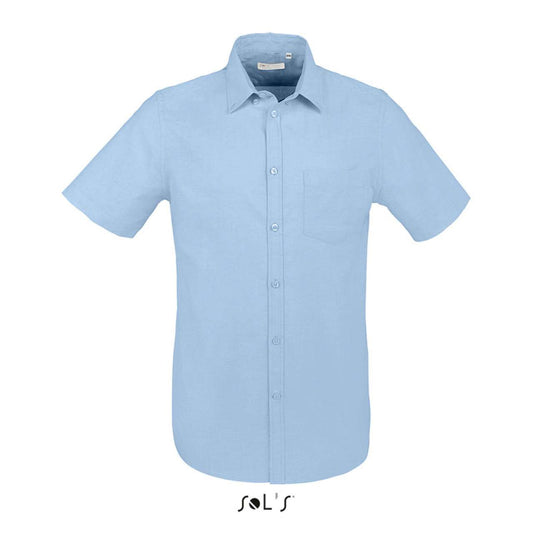 SOL'S BRISBANE FIT - SHORT SLEEVE OXFORD MEN'S SHIRT - Sky Blue - colorimageurl