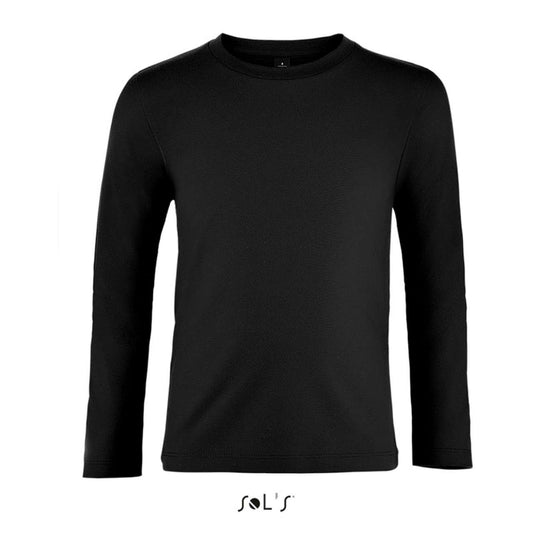 SOL'S  IMPERIAL  LSL KIDS' - LONG SLEEVE T-SHIRT - Deep Black - colorimageurl