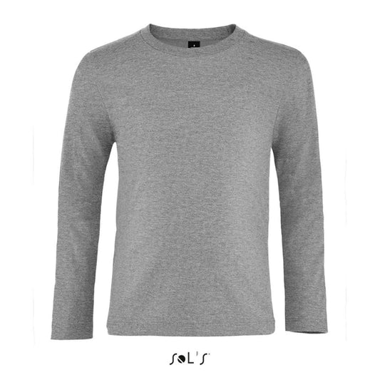 SOL'S  IMPERIAL  LSL KIDS' - LONG SLEEVE T-SHIRT - Grey Melange - colorimageurl