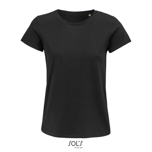 SOL'S CRUSADER WOMEN - ROUND-NECK FITTED JERSEY T-SHIRT - Deep Black - colorimageurl