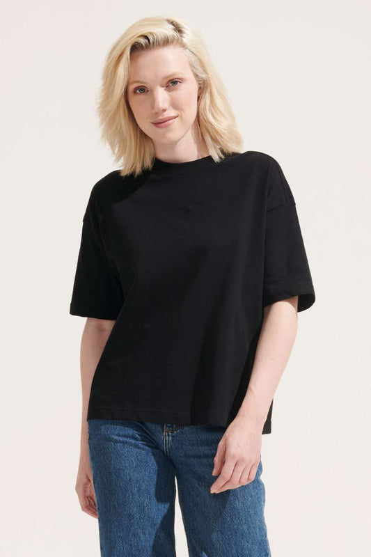 SOL'S BOXY WOMEN'S OVERSIZED T-SHIRT - Deep Black - modelimageurl