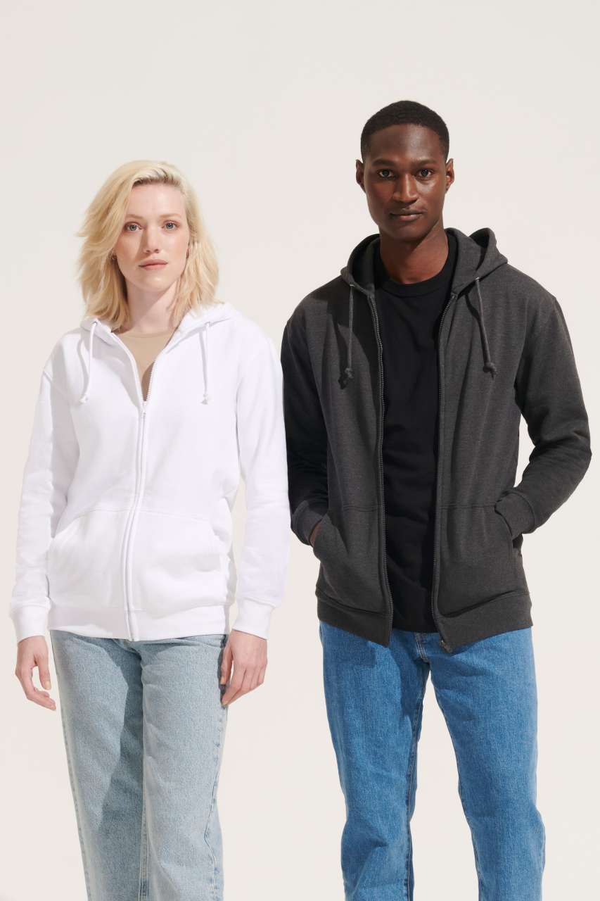 SOL'S CARTER - UNISEX FULL-ZIP HOODIE - Black - modelimageurl