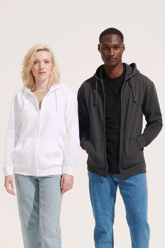 SOL'S CARTER - UNISEX FULL-ZIP HOODIE - White - modelimageurl