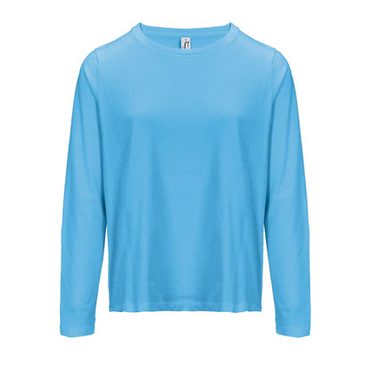 SOL'S MONARCH WOMEN - LONG SLEEVE T-SHIRT WITH ROUND NECK - Aqua - colorimageurl