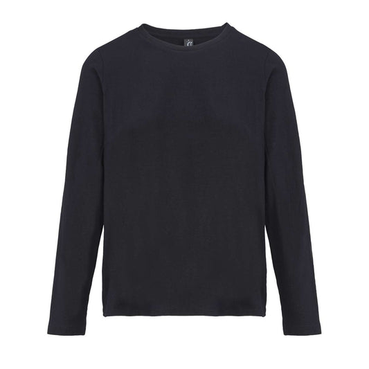 SOL'S MONARCH WOMEN - LONG SLEEVE T-SHIRT WITH ROUND NECK - Deep Black - colorimageurl