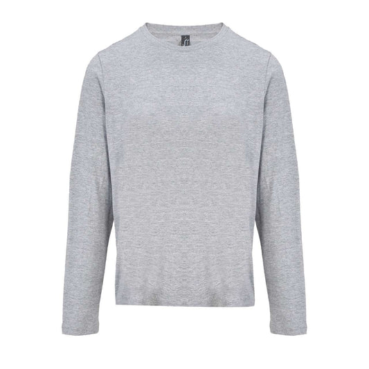 SOL'S MONARCH WOMEN - LONG SLEEVE T-SHIRT WITH ROUND NECK - Grey Melange - colorimageurl