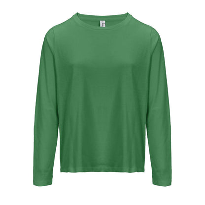 SOL'S MONARCH WOMEN - LONG SLEEVE T-SHIRT WITH ROUND NECK - Kelly Green - colorimageurl