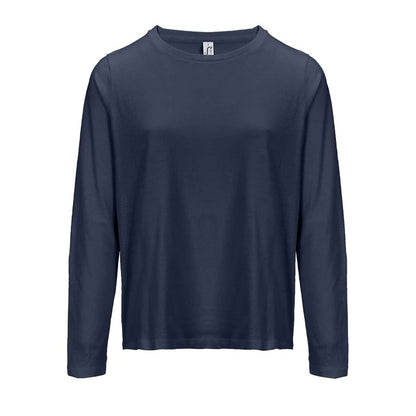 SOL'S MONARCH WOMEN - LONG SLEEVE T-SHIRT WITH ROUND NECK - Navy - colorimageurl