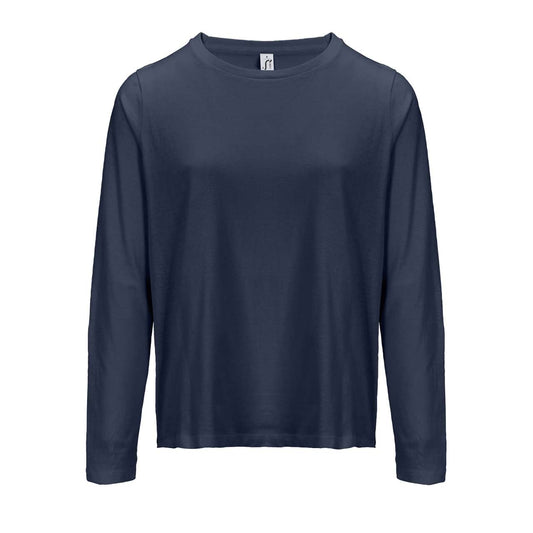 SOL'S MONARCH WOMEN - LONG SLEEVE T-SHIRT WITH ROUND NECK - Navy - colorimageurl