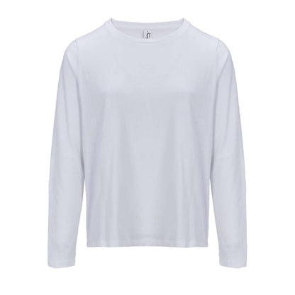 SOL'S MONARCH WOMEN - LONG SLEEVE T-SHIRT WITH ROUND NECK - White - colorimageurl