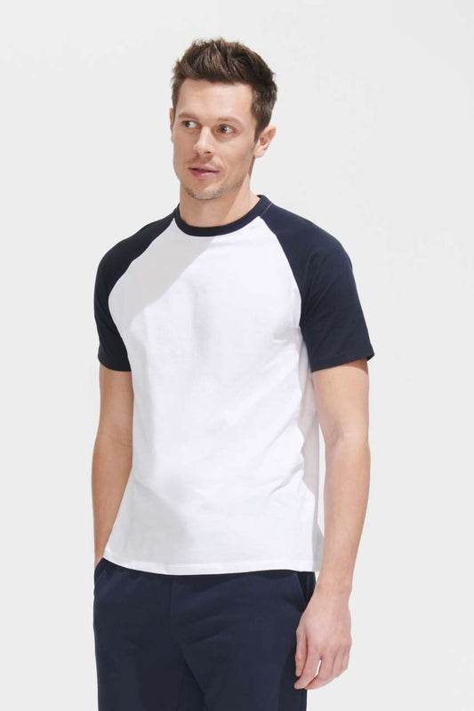 SOL'S FUNKY - MEN'S 2-COLOUR RAGLAN SLEEVES T-SHIRT - White/Black - Main