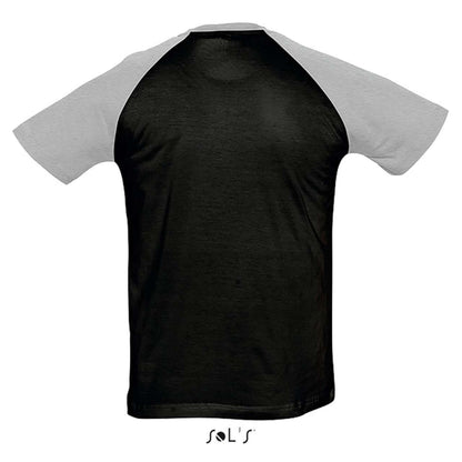 SOL'S FUNKY - MEN'S 2-COLOUR RAGLAN SLEEVES T-SHIRT - Black/Grey Melange - Additional