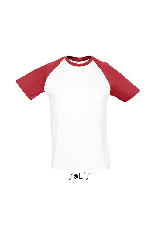 SOL'S FUNKY - MEN'S 2-COLOUR RAGLAN SLEEVES T-SHIRT - White/Red - Main