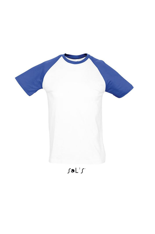 SOL'S FUNKY - MEN'S 2-COLOUR RAGLAN SLEEVES T-SHIRT - White/Royal Blue - Main