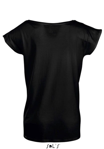 SOL'S MARYLIN - WOMEN’S SHORT SLEEVE LONG KIMONO T-SHIRT - Deep Black - Additional