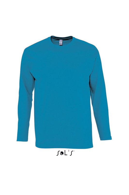 SOL'S MONARCH - MEN'S ROUND COLLAR LONG SLEEVE T-SHIRT - Aqua - Main
