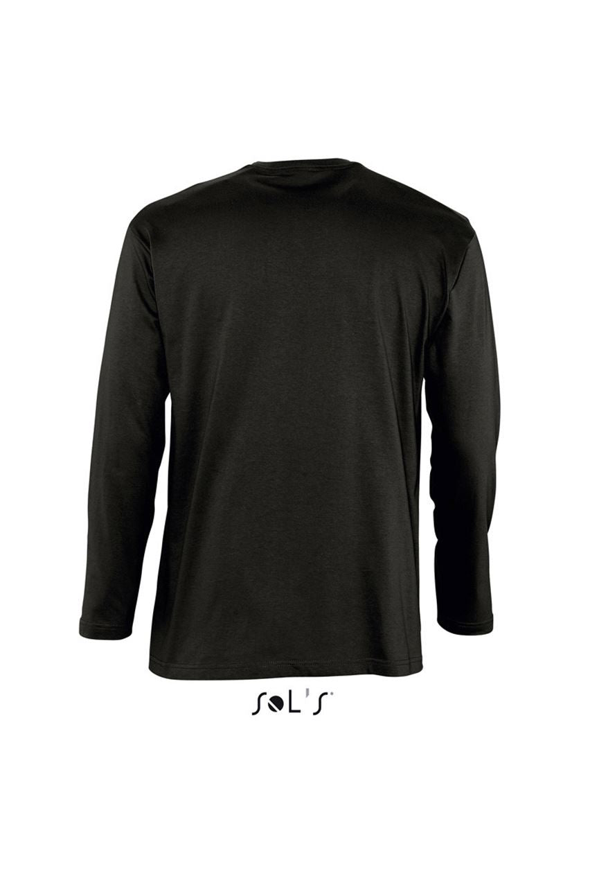 SOL'S MONARCH - MEN'S ROUND COLLAR LONG SLEEVE T-SHIRT - Deep Black - Additional