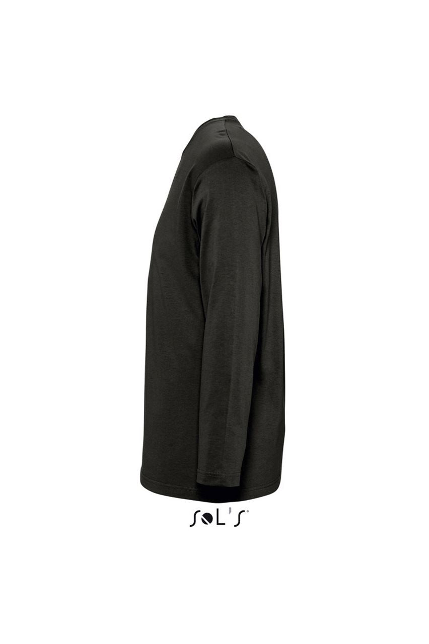 SOL'S MONARCH - MEN'S ROUND COLLAR LONG SLEEVE T-SHIRT - Deep Black - Additional