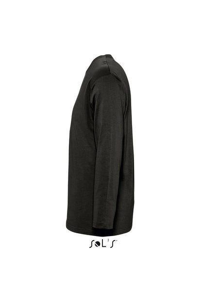 SOL'S MONARCH - MEN'S ROUND COLLAR LONG SLEEVE T-SHIRT - Deep Black - Additional