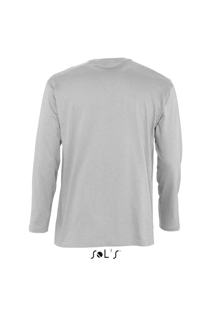 SOL'S MONARCH - MEN'S ROUND COLLAR LONG SLEEVE T-SHIRT - Grey Melange - Additional