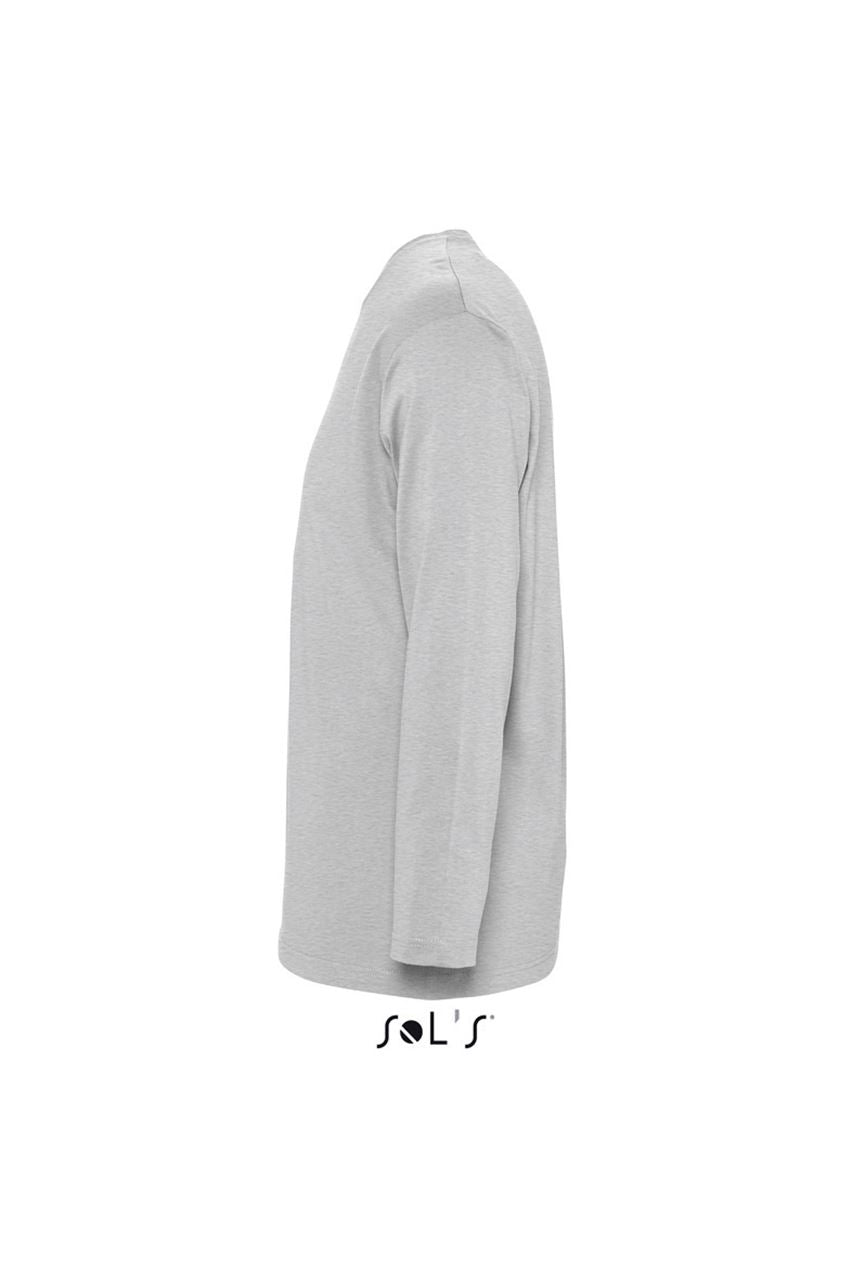 SOL'S MONARCH - MEN'S ROUND COLLAR LONG SLEEVE T-SHIRT - Grey Melange - Additional