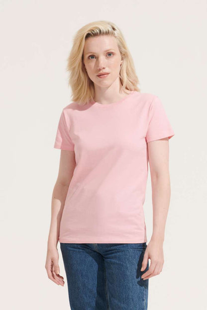 SOL'S  IMPERIAL  WOMEN - ROUND COLLAR T-SHIRT - Deep Black - Model