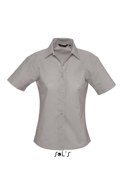 SOL'S ELITE - SHORT SLEEVE OXFORD WOMEN'S SHIRT - Silver - Main