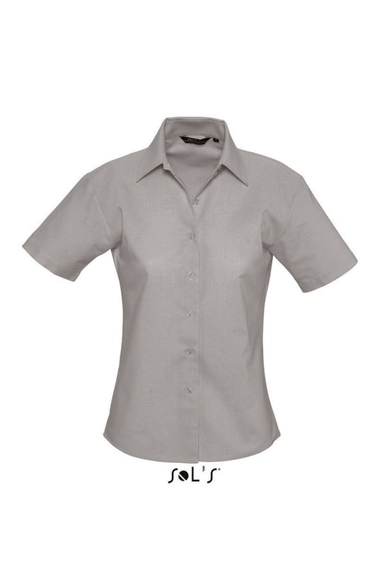 SOL'S ELITE - SHORT SLEEVE OXFORD WOMEN'S SHIRT - Silver - Main
