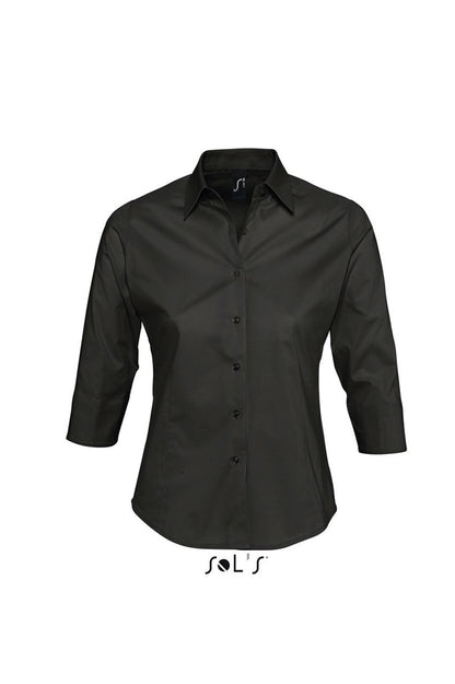 SOL'S EFFECT - 3/4 SLEEVE STRETCH WOMEN'S SHIRT - Black - Main