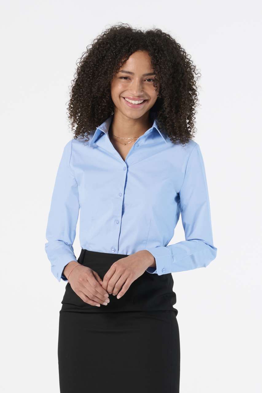 SOL'S EDEN - LONG SLEEVE STRETCH WOMEN'S SHIRT - Black - Model