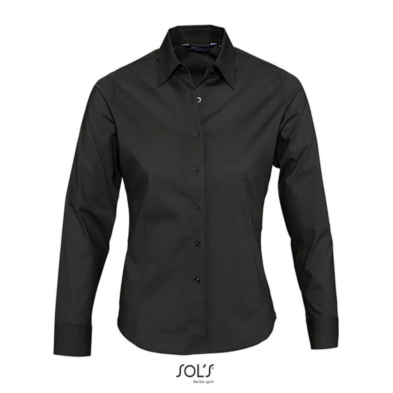 SOL'S EDEN - LONG SLEEVE STRETCH WOMEN'S SHIRT - Black - Additional