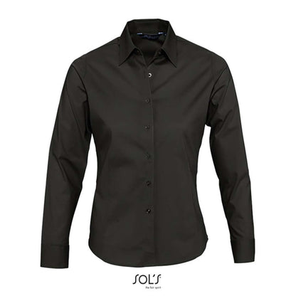 SOL'S EDEN - LONG SLEEVE STRETCH WOMEN'S SHIRT - Black - Additional