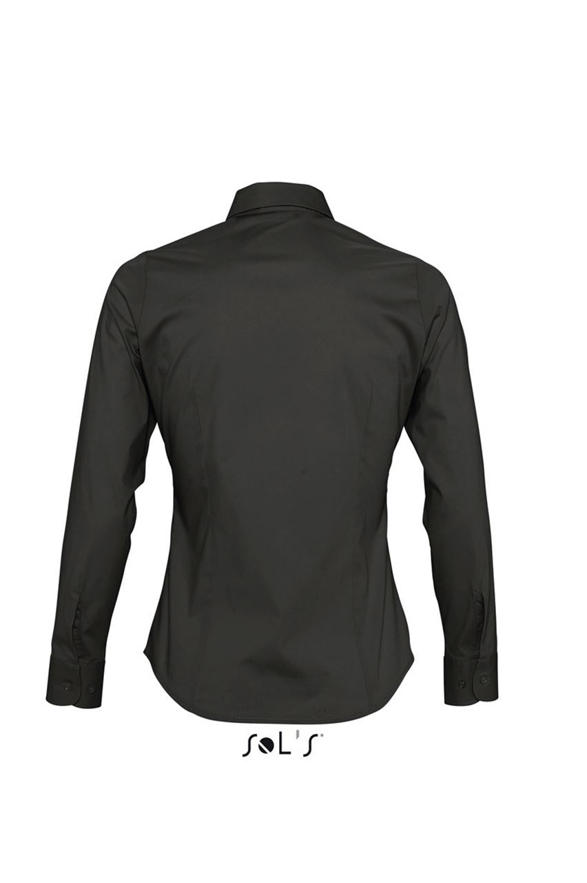SOL'S EDEN - LONG SLEEVE STRETCH WOMEN'S SHIRT - Black - Additional