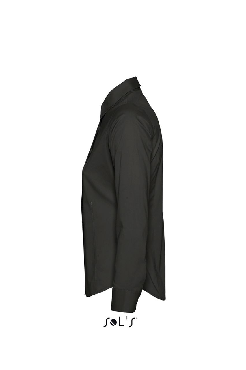 SOL'S EDEN - LONG SLEEVE STRETCH WOMEN'S SHIRT - Black - Additional