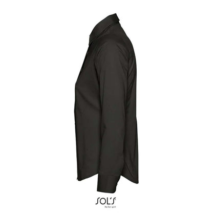 SOL'S EDEN - LONG SLEEVE STRETCH WOMEN'S SHIRT - Black - Additional