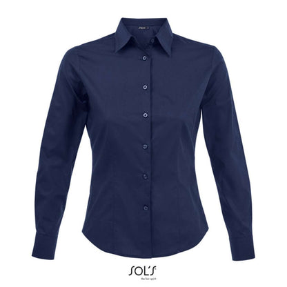 SOL'S EDEN - LONG SLEEVE STRETCH WOMEN'S SHIRT - Dark Blue - Main