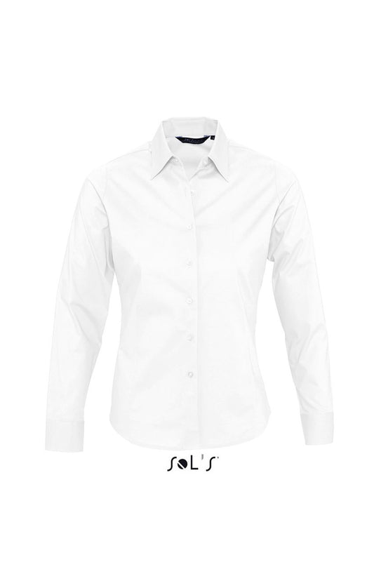 SOL'S EDEN - LONG SLEEVE STRETCH WOMEN'S SHIRT - White - Main