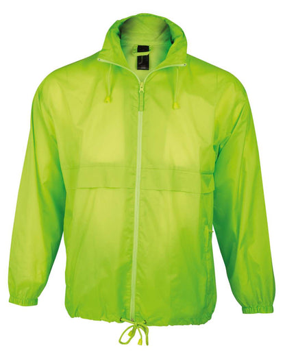 SOL'S SURF - UNISEX WATER REPELLENT WINDBREAKER - Neon Lime - Main